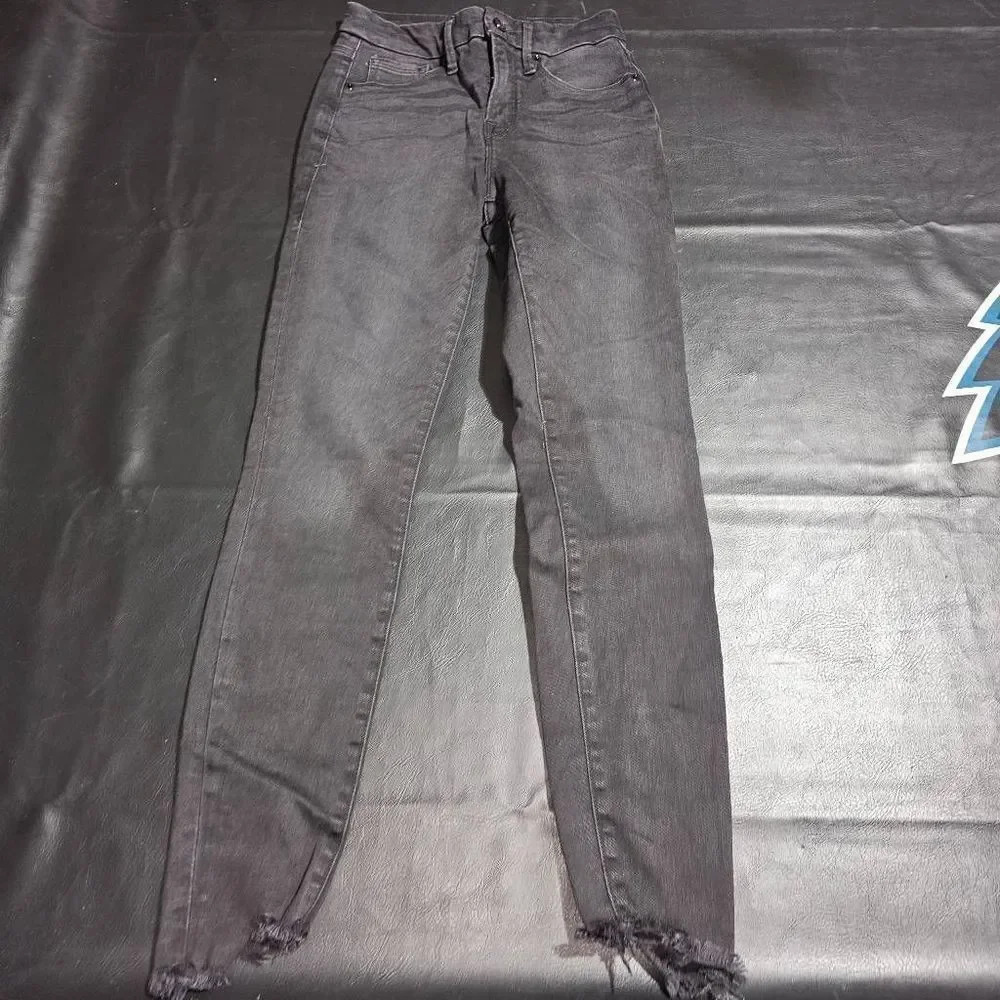 Good American Womens Black Good Legs Step Hem Jeans 0/25 0